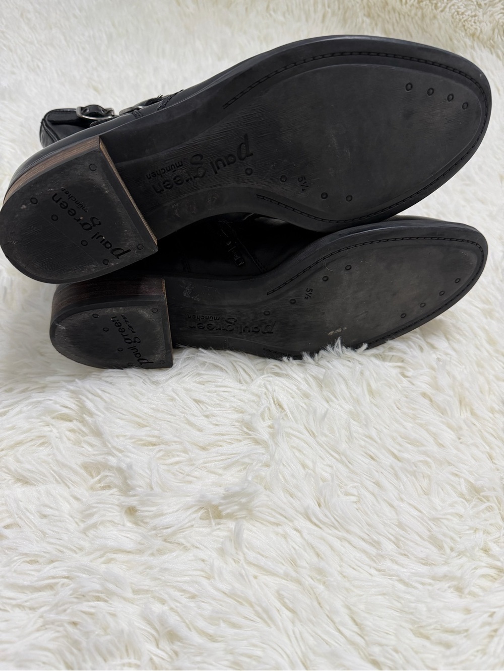 Paul Green Black Leather Ankle Boots with Braided Strap Buckle Detail UK SZ 5.5 - Picture 9 of 10